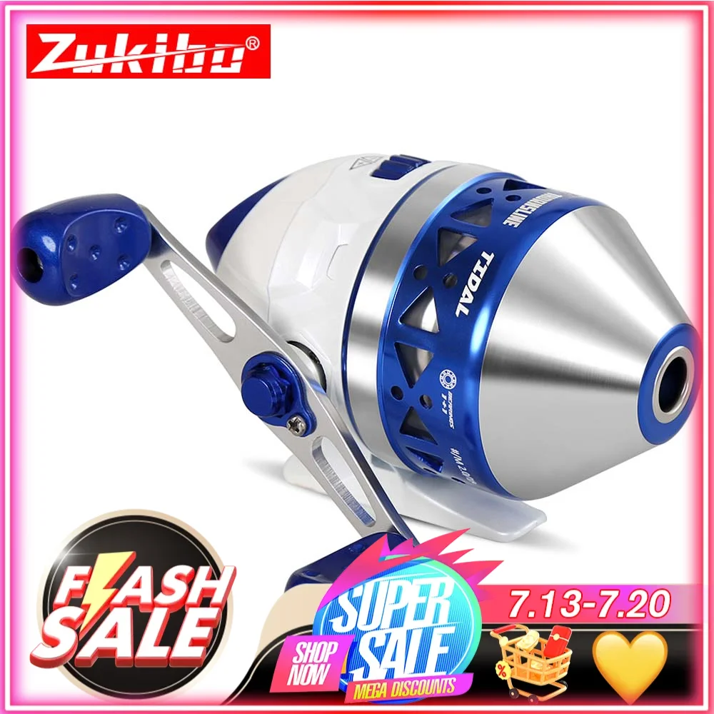 Zukibo Tidal Spincast Metal Fishing Reel Slingshot Catapult 4.0:1 Interchangeable Handle