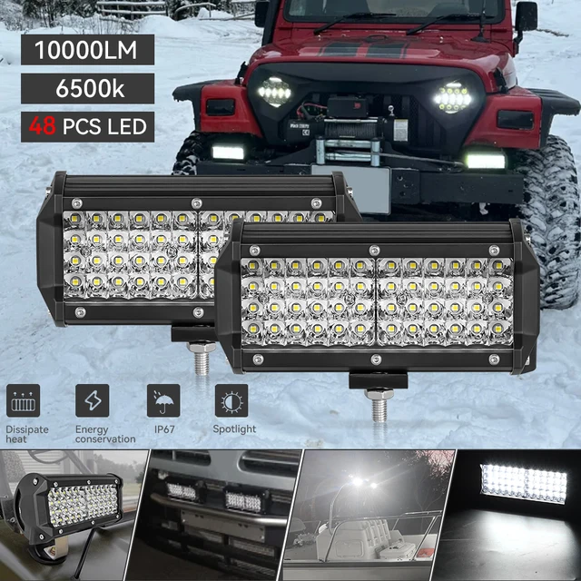 1/2Pcs 7 inch Bar Light 4 Rows Work Light Combo Beam for Driving Offroad Boat Car Tractor Truck 4x4 SUV 12V 24V Headlight