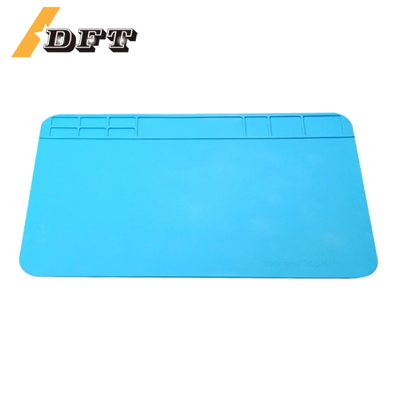 Blue Color 300x200mm Insulating Heat-Resistant Silicon Welding Work Pad Desktop Platform Rework Repair Tool Bench Pad