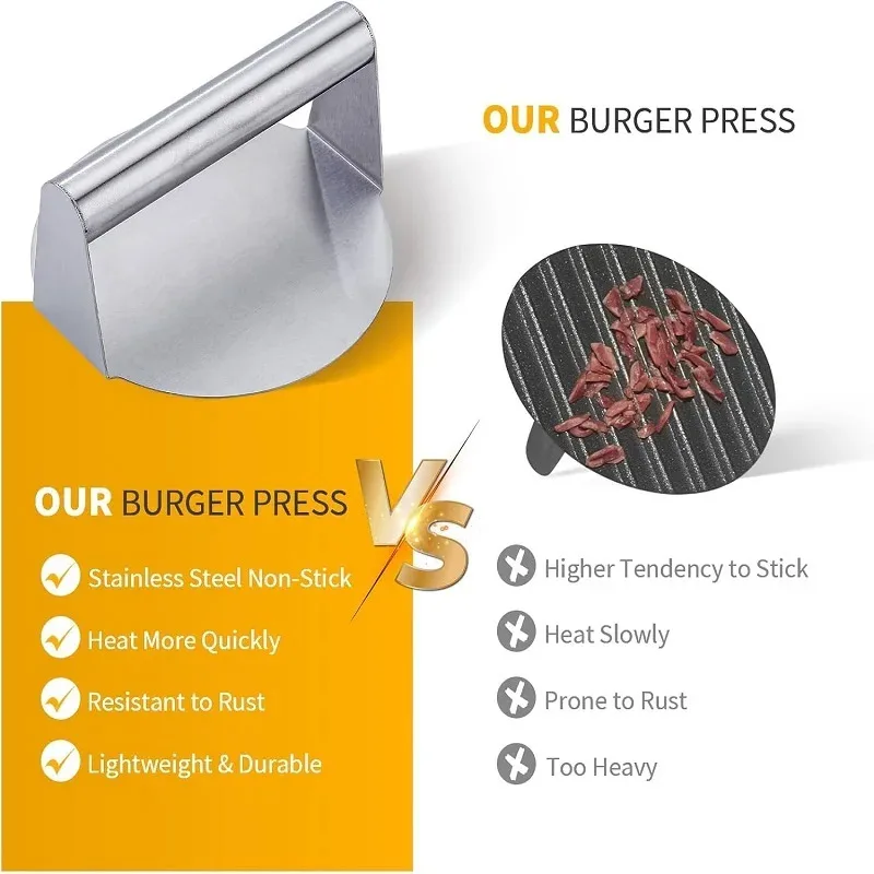 Stainless Steel Smash Burger Press 5