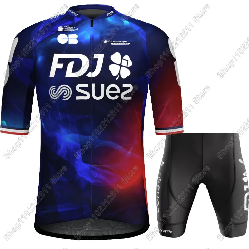 France FDJ Suze Team Women Cycling Jersey Set Bicycle Clothing Road Bike Shirts Suit Bib Shorts MTB Ropa Maillot