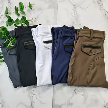 MXLLINA Boys Equestrian Pants Knee Silicone Horse Riding Leggings Child Competition Show High Quality Sport Tights Kids Clothes