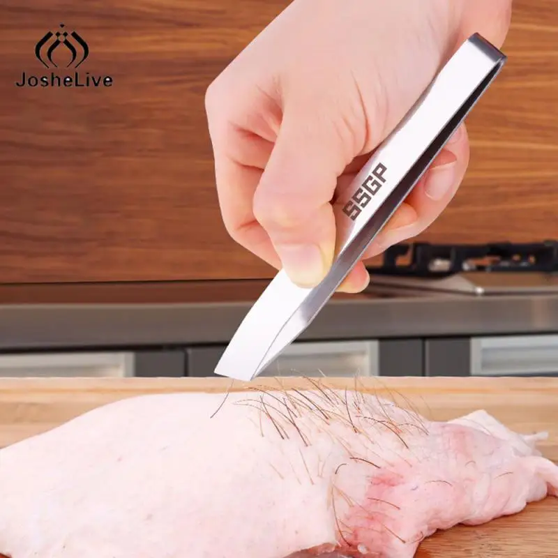 Pinzas Planas Y Inclinadas De Acero Inoxidable, Herramienta Para Quitar Huesos De Pescado (4,6 "), Utensilios De Cocina