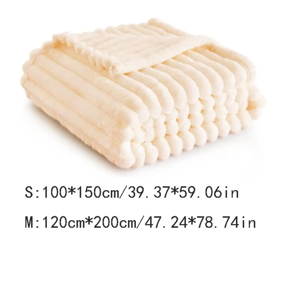 Durable Solid Color Flannel Blanket Comfortable Thickened Plush Blanket Soft Warm Office Nap Blanket Winter