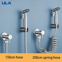 ULA Brushed Bidet Faucet Stainless Steel Handheld Bidet Sprayer Set Toilet Sprayer Bidet Faucet Single Cold Water Tap Accessory 2