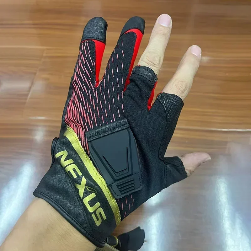 1 Pair Winter Fishing Gloves for Men 3 Fingers Cut Sports Glove PU Leather Windproof Warm Rock Fishing Gloves Apparel