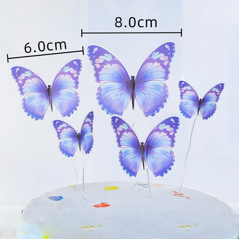 Set 31 Pezzi Cake Topper Farfalle Viola Principessa | Decorazioni Per Torte Compleanno E Feste Tema