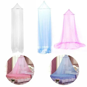 Moustiquaire suspendue princesse dôme pliable, couverture de lit suspendue anti-mouches, tente de protection pour lit, moustiquaire au sol 1
