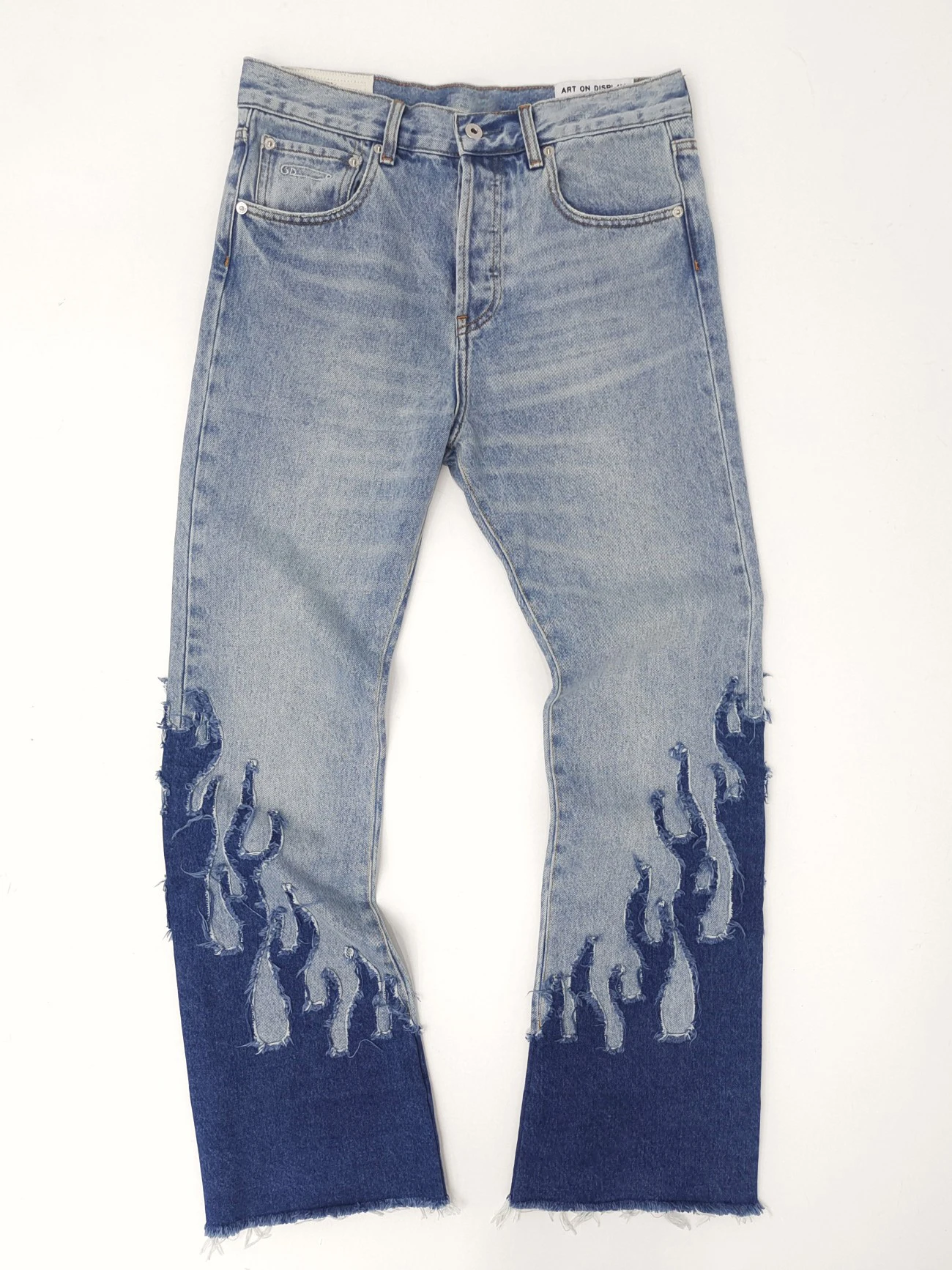 

GD Spring Summer Men's High Street Hip Hop Washed Old Flame Jeans