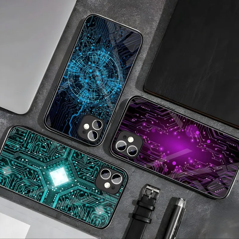 Schema Elettrico Del Circuito Stampato Prix Cassa Del Telefono In Vetro Per Iphone 14 Pro Max 13 12 Mini 11 X Xs Xr Se 2020 6 6S 7 8 Plus