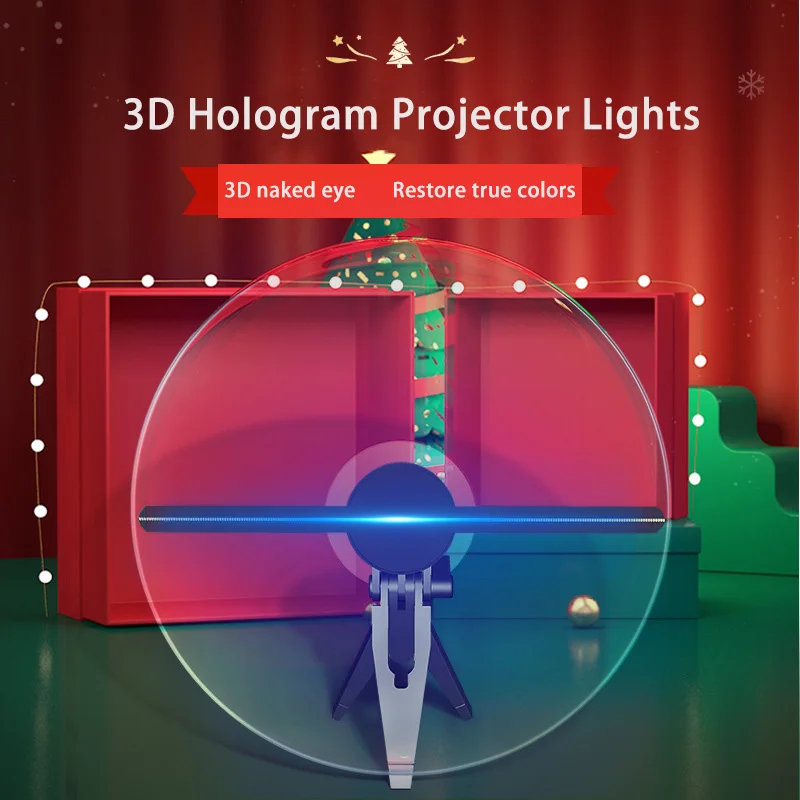 3D Fan Hologram Projector Lights LED Holographic Advertising Lamp Remote  Desktop AD Light Type-C USB Power Support Image Video - AliExpress