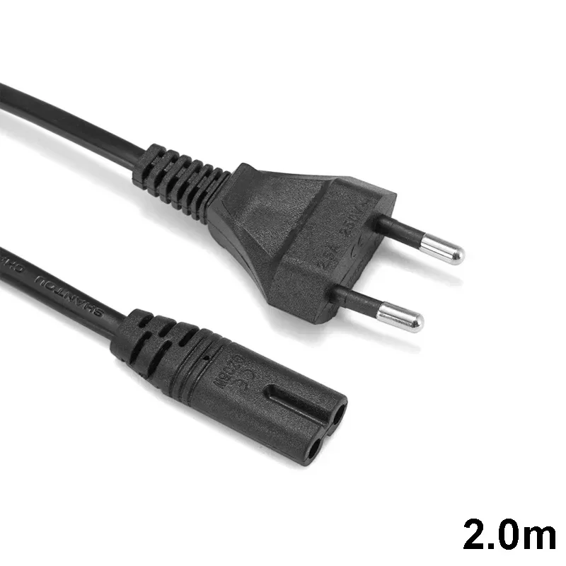 Euro Plug 220V Power Cord with Type C Plug - 0.5m, 1.5m, 3m Length Options for Extension Sockets and Lamps