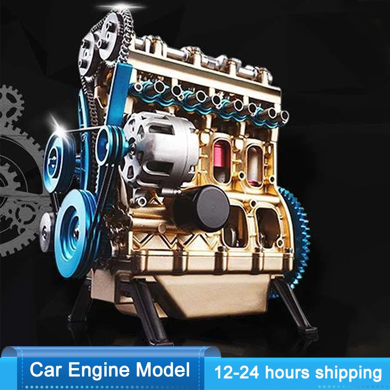 1/35 Car Engine Model Engine Building Kit Educational Toy 4 Cylinder