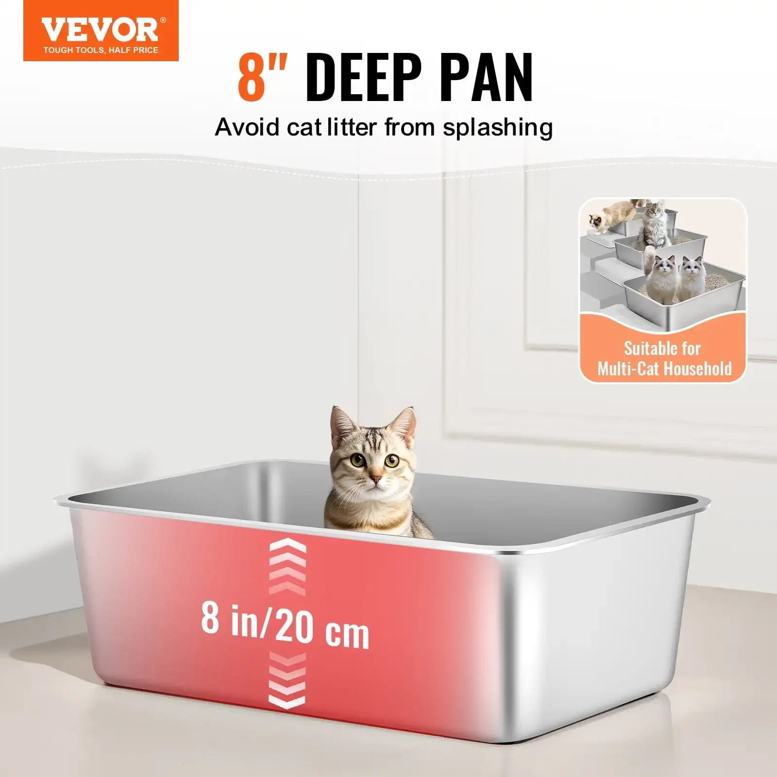 8 in Deep Cat Litter Box