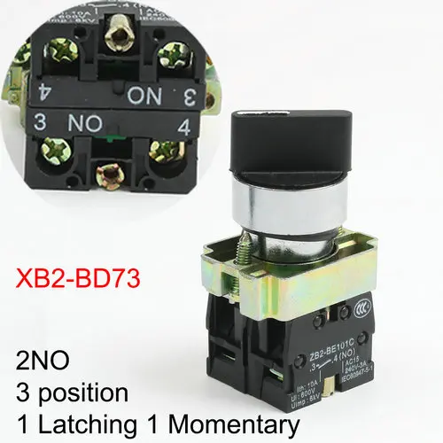 Self-Locking Latching Selector Push Button Switch with Momentary Reset, Multi-Position