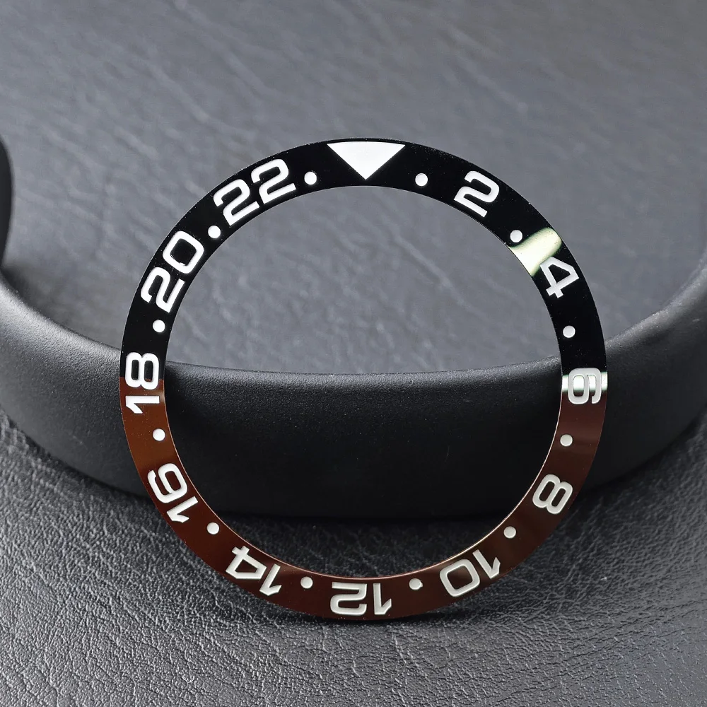Men's Watch Replacement Bezel Insert with Tilted Ceramic and Carbon Fiber Texture
