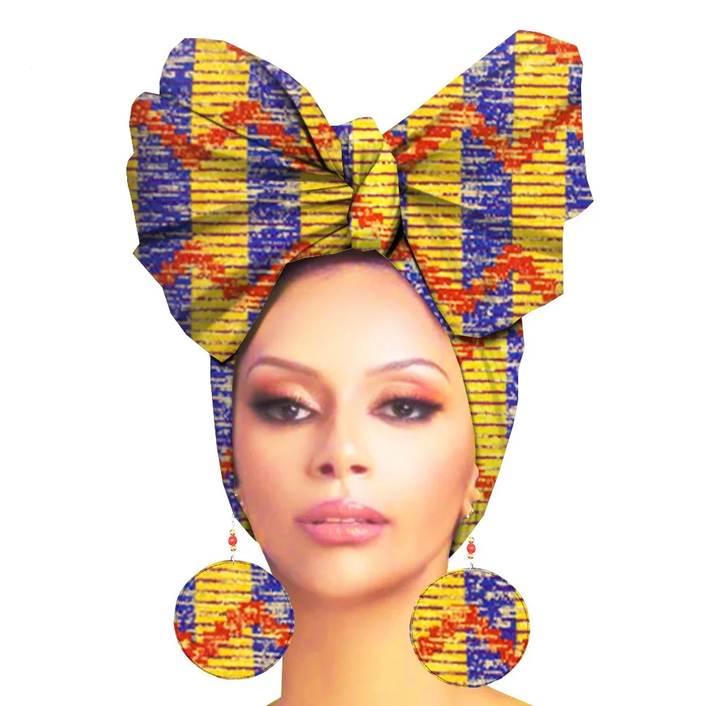 African Print Head Bandana Scarf Women And Matching Dorp
