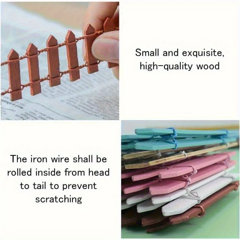 Miniature Garden Fence Wood Picket Fence Palisade Decorative Fence Fencing for Outdoor or House Decor Moss Framing Ornaments