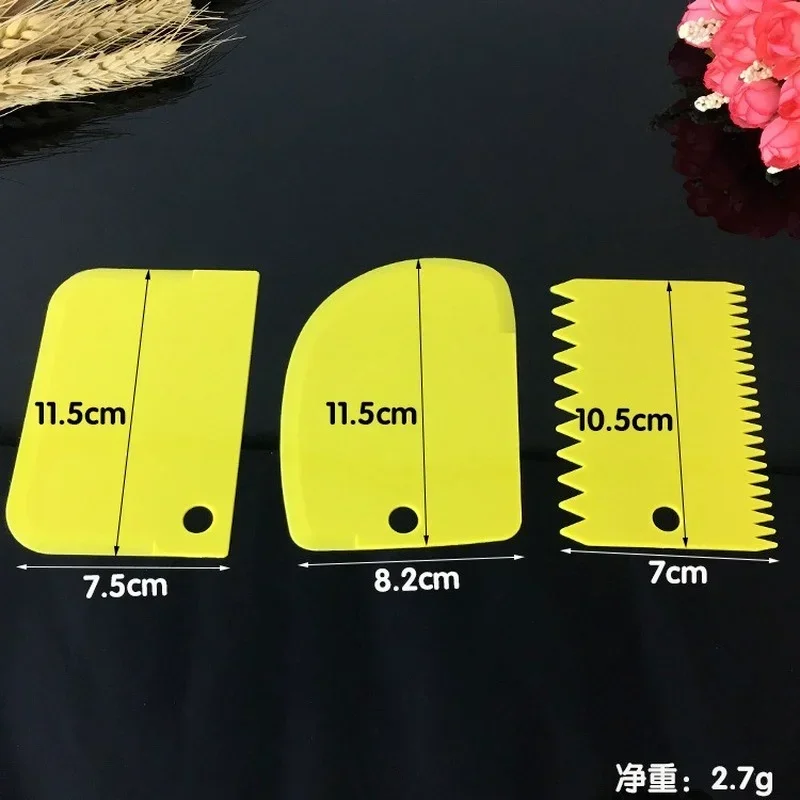 3pcs Cake Scraper Plastic Baking Tools Honey Cream Flour Scraper Supplies Household Kitchen Accessories Baking Gadgets baking tool baking accessories cake scraper