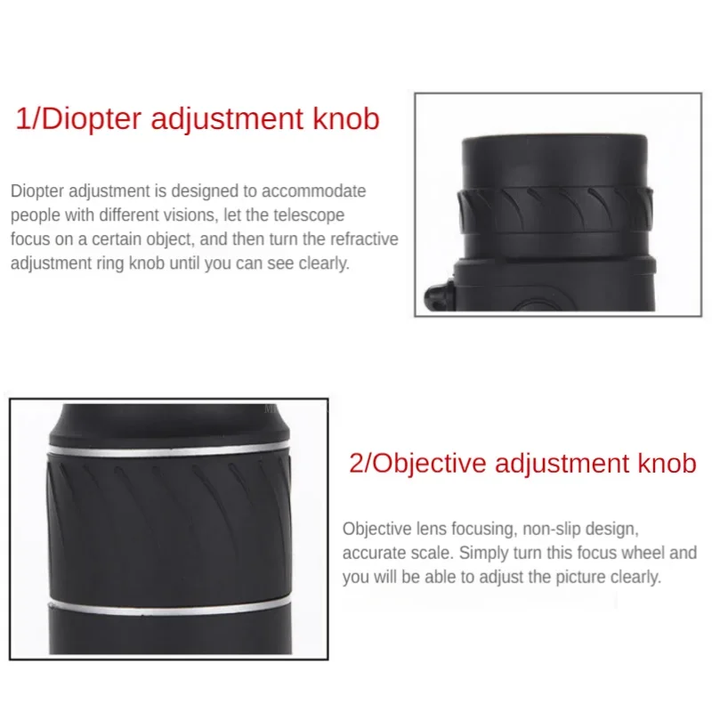 16X52 Monocular Telescope Optical Lens High Definition Handy Optics Scope Dual Focus Zoom 16X Binocular for Outdoor Camp Hunting 5