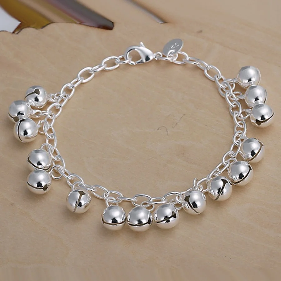

charm fashion beautiful High quality Women lady chain Silver color Jewelry Bracelets stamped , free shipping