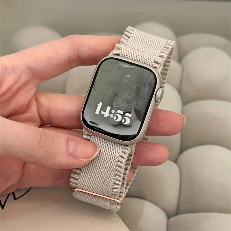 รูปสินค้า สายรัดข้อมือลูกไม้ไนลอนยืดหยุ่น สำหรับ Apple Watch 38-49 มม.