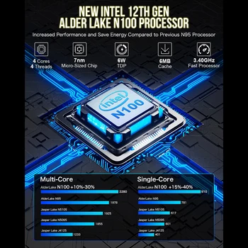 MLLSE G3 Mini PC Alder Lake N100 Windows 11 Pro Intel 12th DDR4 8GB RAM 256GB ROM WiFi 5 BT4.2 Desktop Computer Mini Pc Work 2