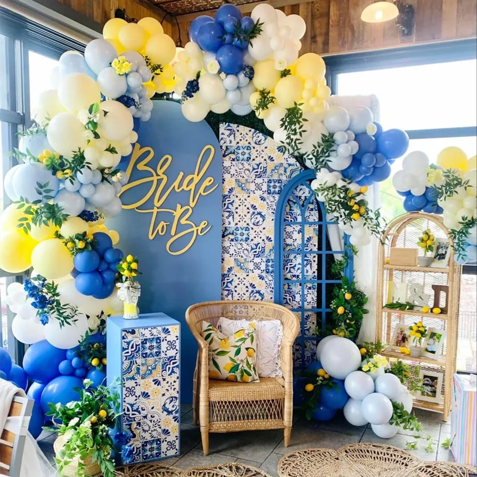 Blue Balloon Garland Arch Kit 105Pcs Pastel Royal Blue Balloons In 4 Sizes For Shower & Parties