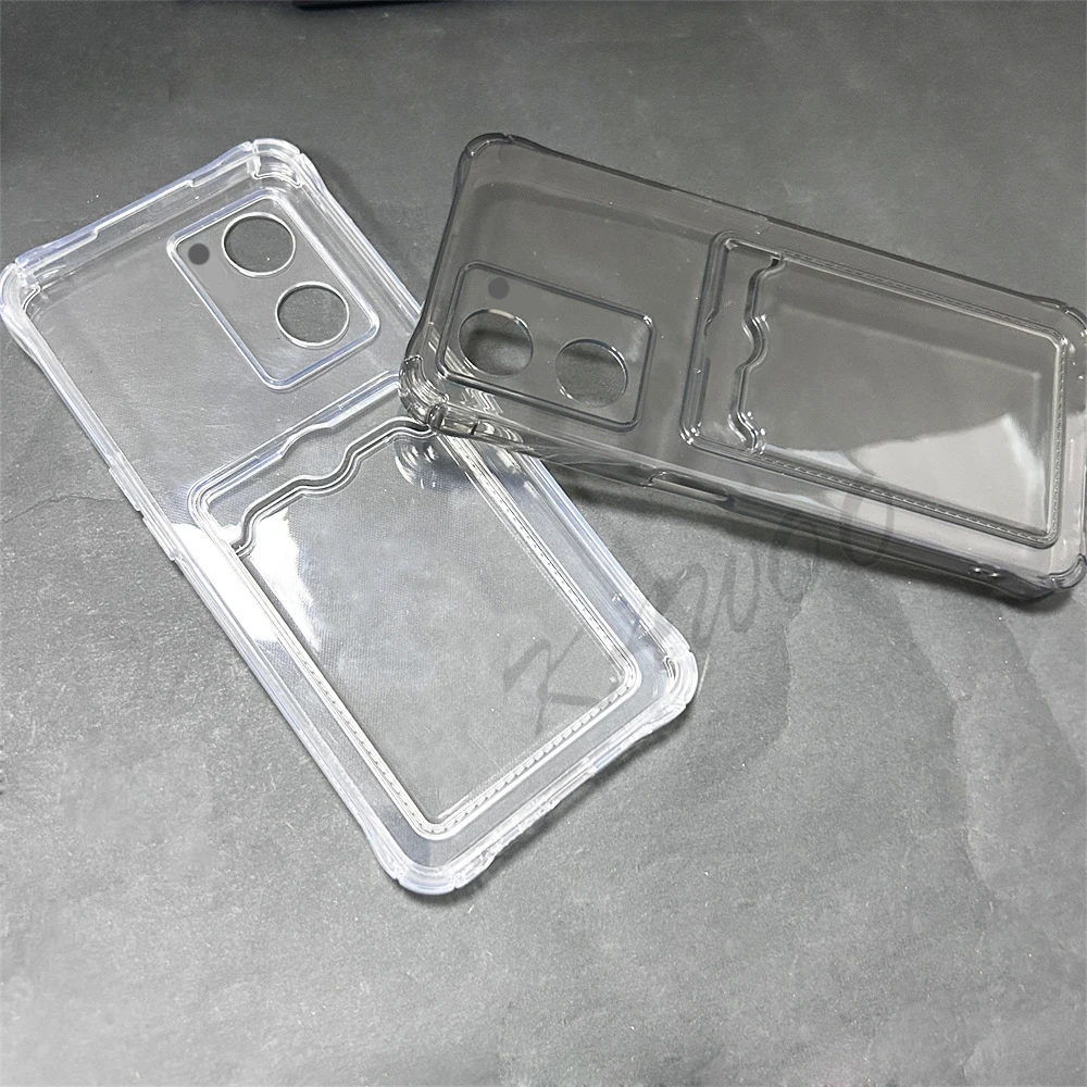 Clear Card Slot Holder - Shockproof Soft TPU Wallet Phone Case