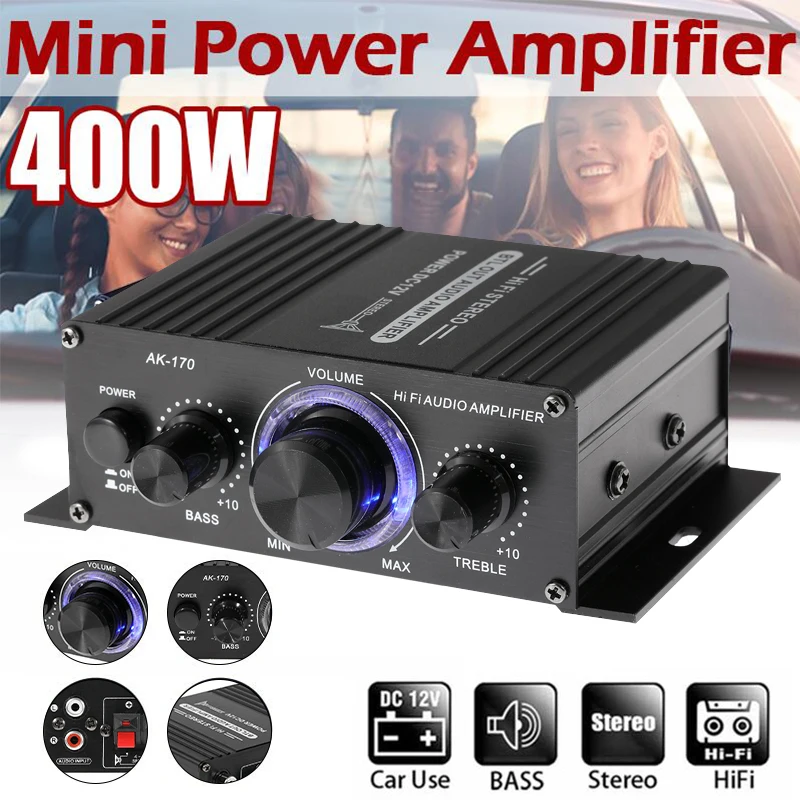 AK380/AK370/AK170 800W Bluetooth Amplifier Audio Karaoke Home Theater Amplifier 2 Channel Power Class D Amplifier USB SD AUX sub amp Audio Amplifier Boards