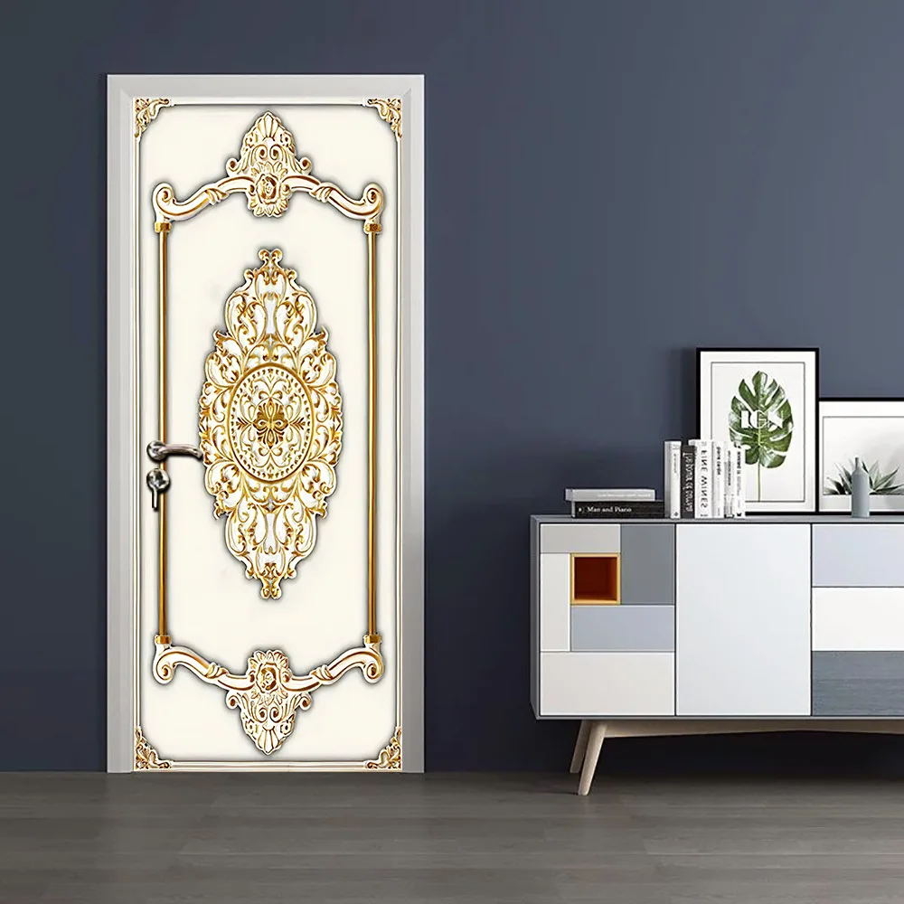 oxiang 3D Adesivi per Porte Interne Vicolo Adesivo murale Decorazione Domestica Adesivo murale Adesivo d'Arte Camera da Letto Soggiorno Poster rimovibile-77x200cm