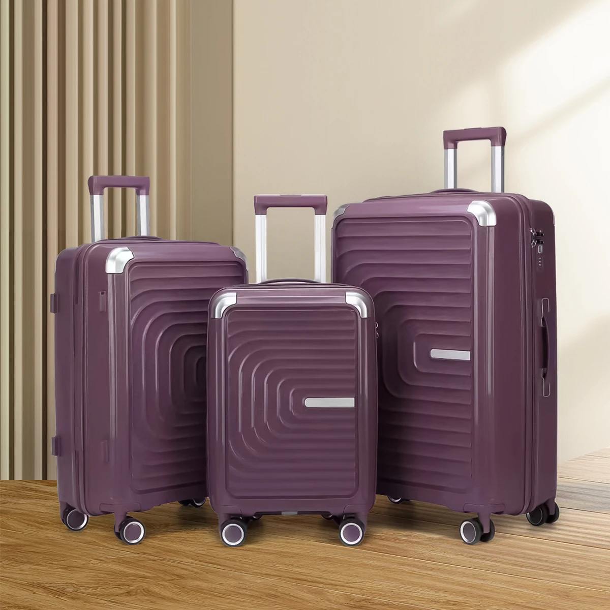 [2025 New Arrival] 3PCS Luggage Set ABS Suitcase Set with TSA Lock Spinner Wheel Large Capacity Family Travel Luggage