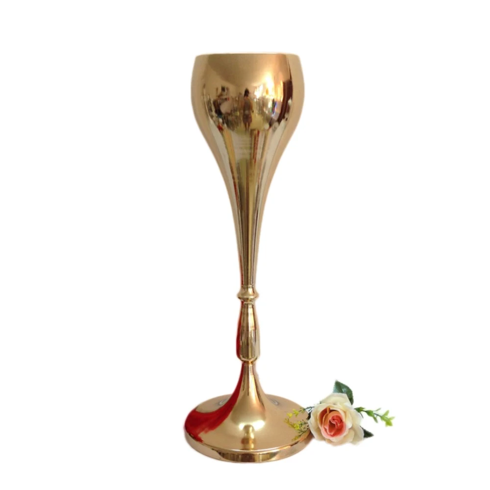

Metal Vases 56 CM / 22" Silver/ Gold Table Wedding Centerpieces Event Road Lead Flower Rack For Home Decoration 10 PCS/ Lot