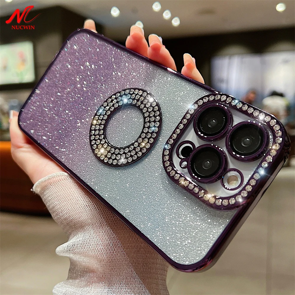 Luxury Gradient Diamond Phone Case For Iphone Gold Plated Cover_voghion.com