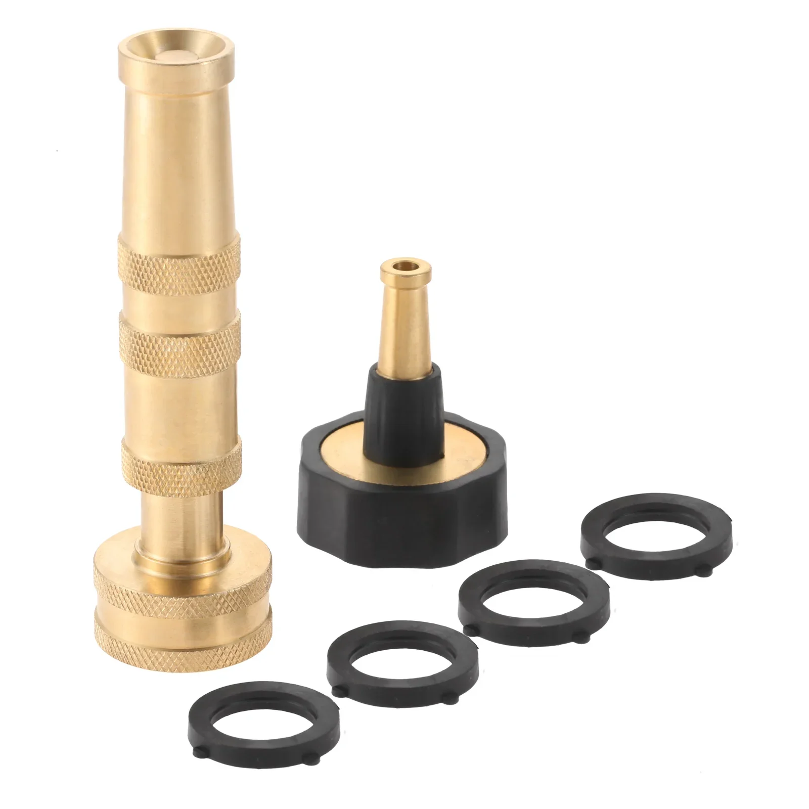 

3/4" GHT Female Thread High Pressure Garden Hose Nozzle,Solid Brass Heavy Duty Adjustable Twist Hose Nozzle & Jet Sweeper Nozzle