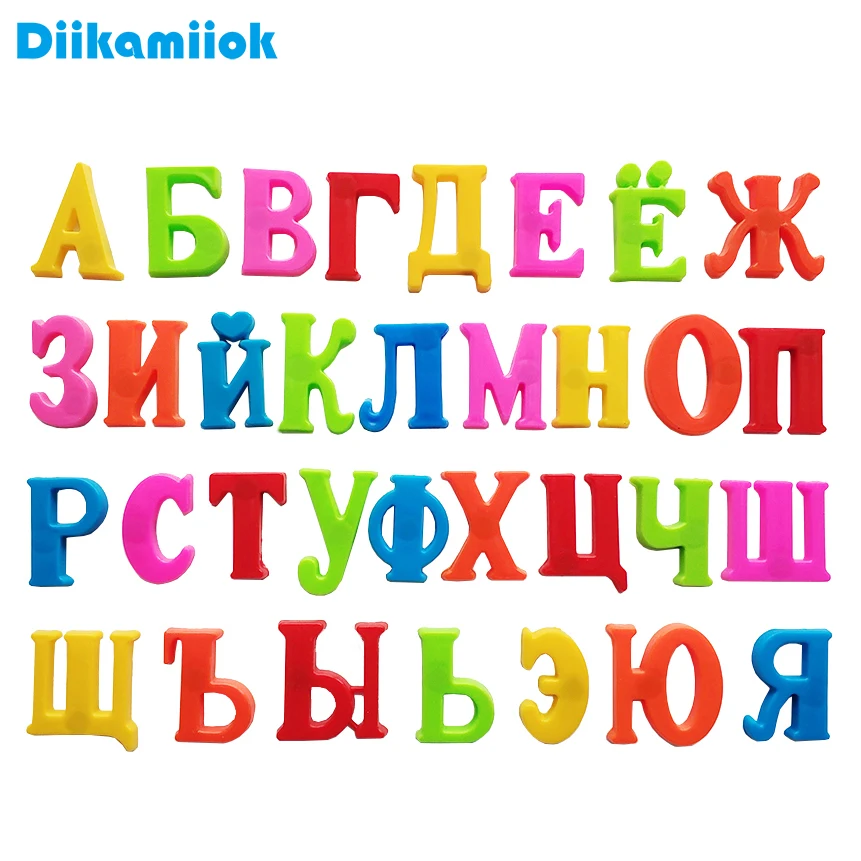Plastic Magnetic Puzzle Stickers Digital Russian English Letters Baby Homeschool Supplies Educational Learning Toys for Children