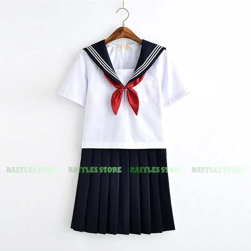 

White Schoolgirl Uniform Japanese Class Navy Sailor School Uniforms Students Clothes For Girls Anime Cute Cosplay Sailor JK Suit