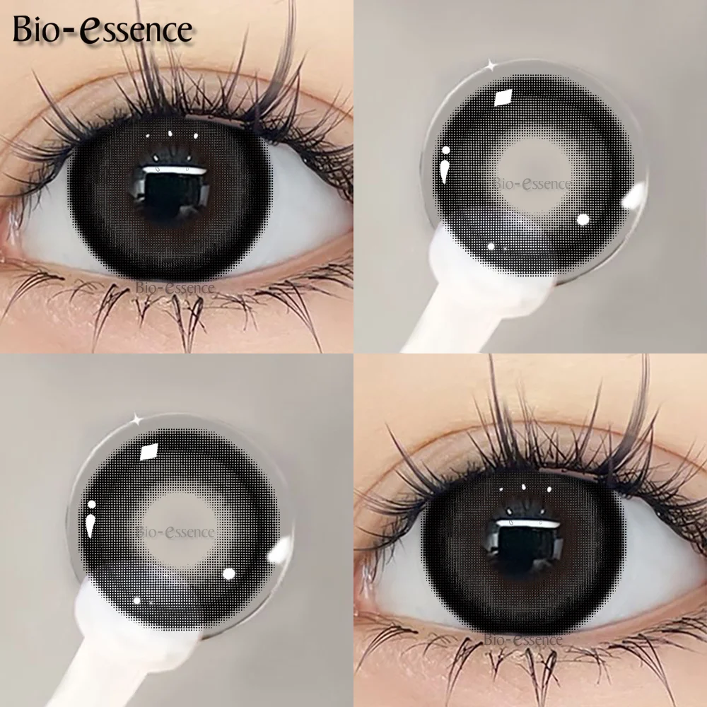 Bio-essence 1 Pair Big Eye Korean Lenses Colored Contact Lenses with Degree Myopia Lenses Green Lenses Black Lenses Prescription