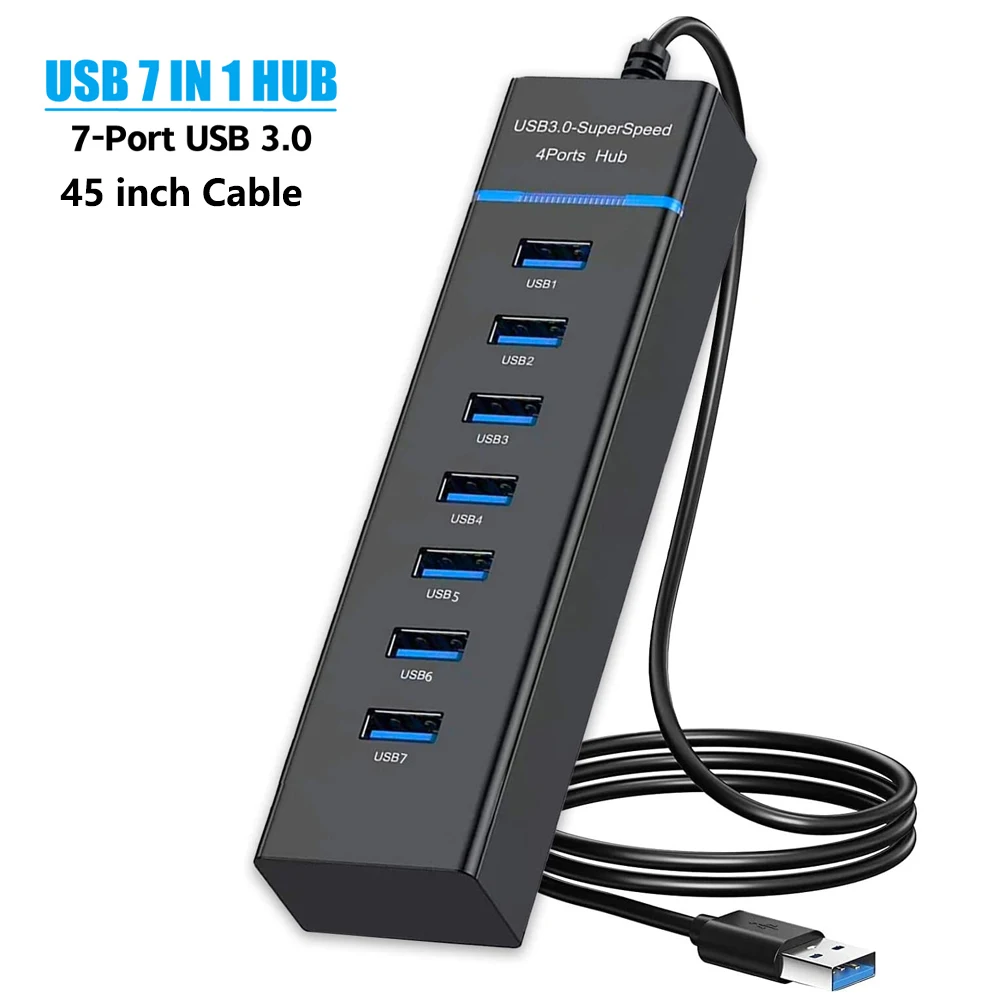 7 Ports High Speed USB HUB Multiprise USB3.0 2.0 Splitter Expander Adapter  For Lenovo Xiaomi Macbook Pro PC Laptop Accessories - AliExpress