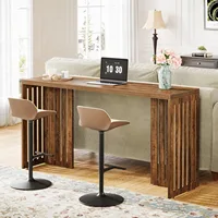 LITTLE TREE Bar Table, 63-Inch Counter Height Pub Table, Industrial Bar Height Table, Rectangular High Top Dining Counter Tables 4