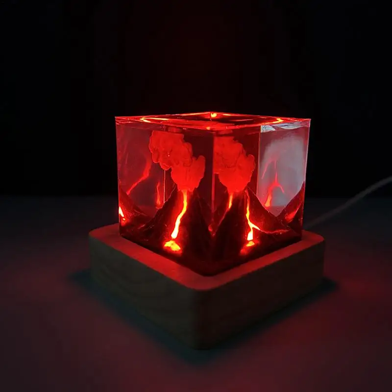 

Night Light Table Lamp Creative Resin Volcanic Light Relaxing Sleep Nightlight Lighted Volcano Ornament For Study Room Living