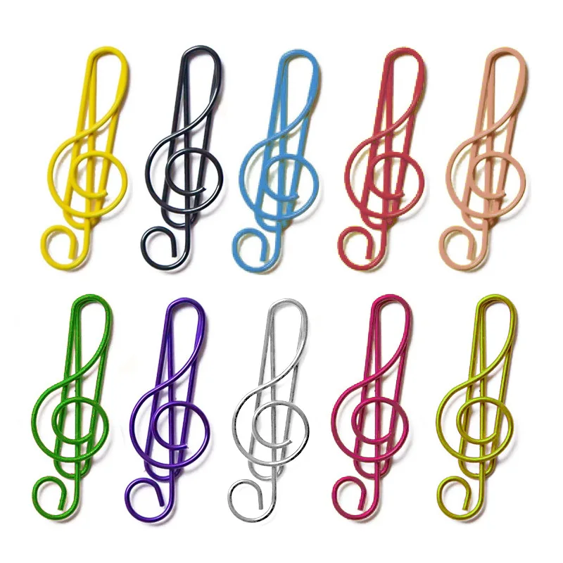 10/20개 컬러 음표 종이 클립 |   다양한 색상, 문서 정리용 음표 표시기, 독서 폴더