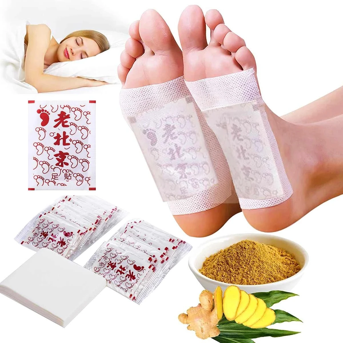100 300 Pcs Detox Foot Patches Stickers Bamboo Vinegar Organic Herbal