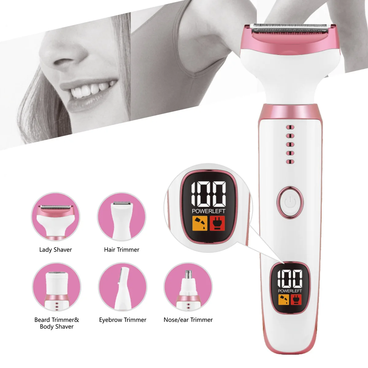 Verbesserter elektrischer Haarschneider für Frauen zur schmerzfreien, kabellosen Haarentfernung – für Gesicht, Beine und Bikinizone._voghion.com