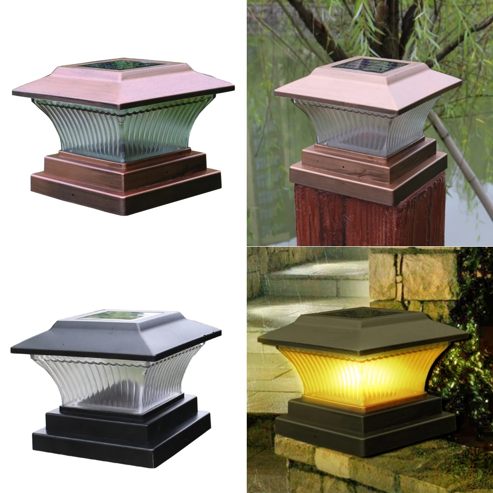 solar deck post lights Solar led light outdoor Solar Lights solar Power LED Pillar Lamp Garden Fence Lamp Yard Post Cap Lights garden decoration solar post cap lights