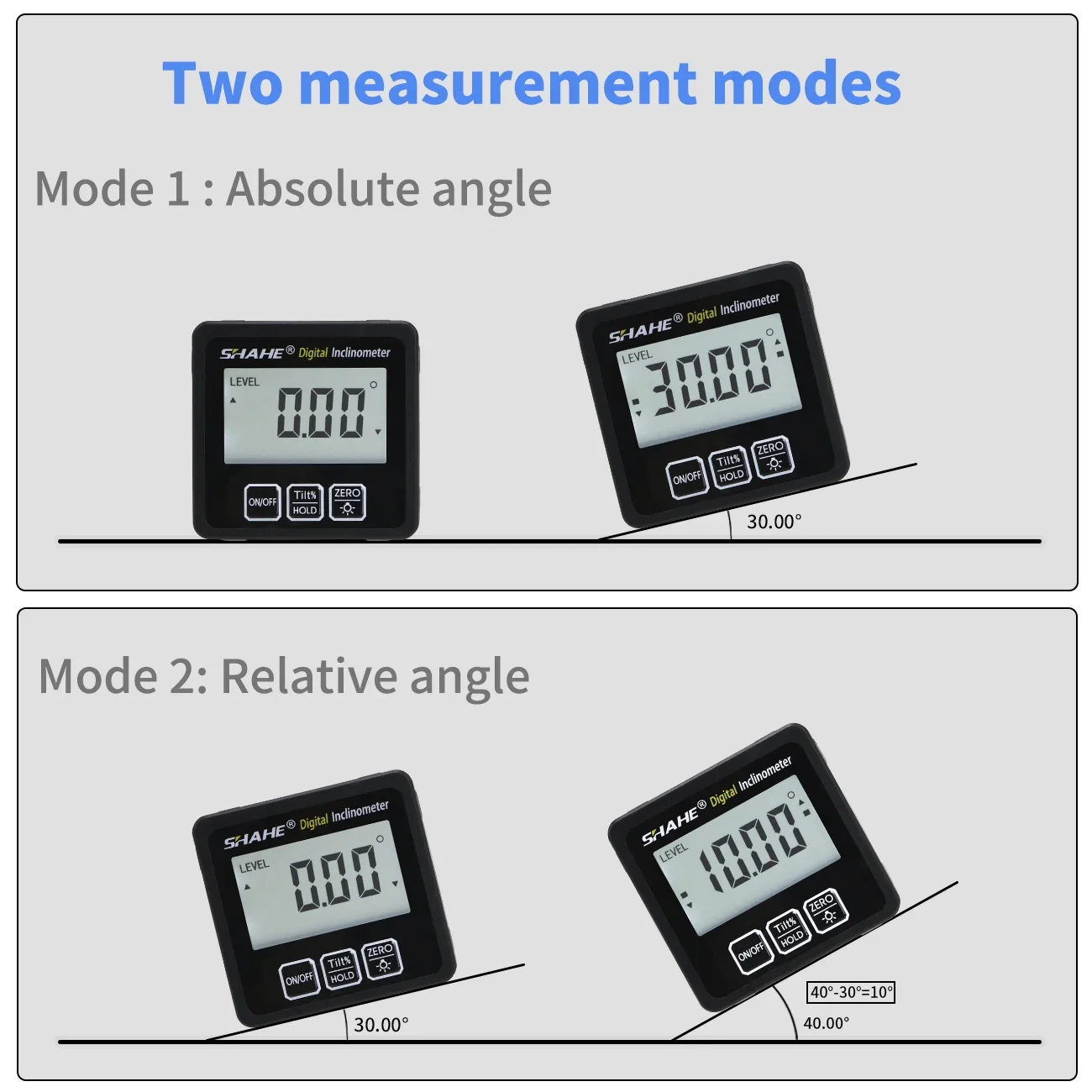 Shahe Digital Level 360 Degree Inclinometer Electronic Protractor Angle Finder Level Measuring Instruments 4