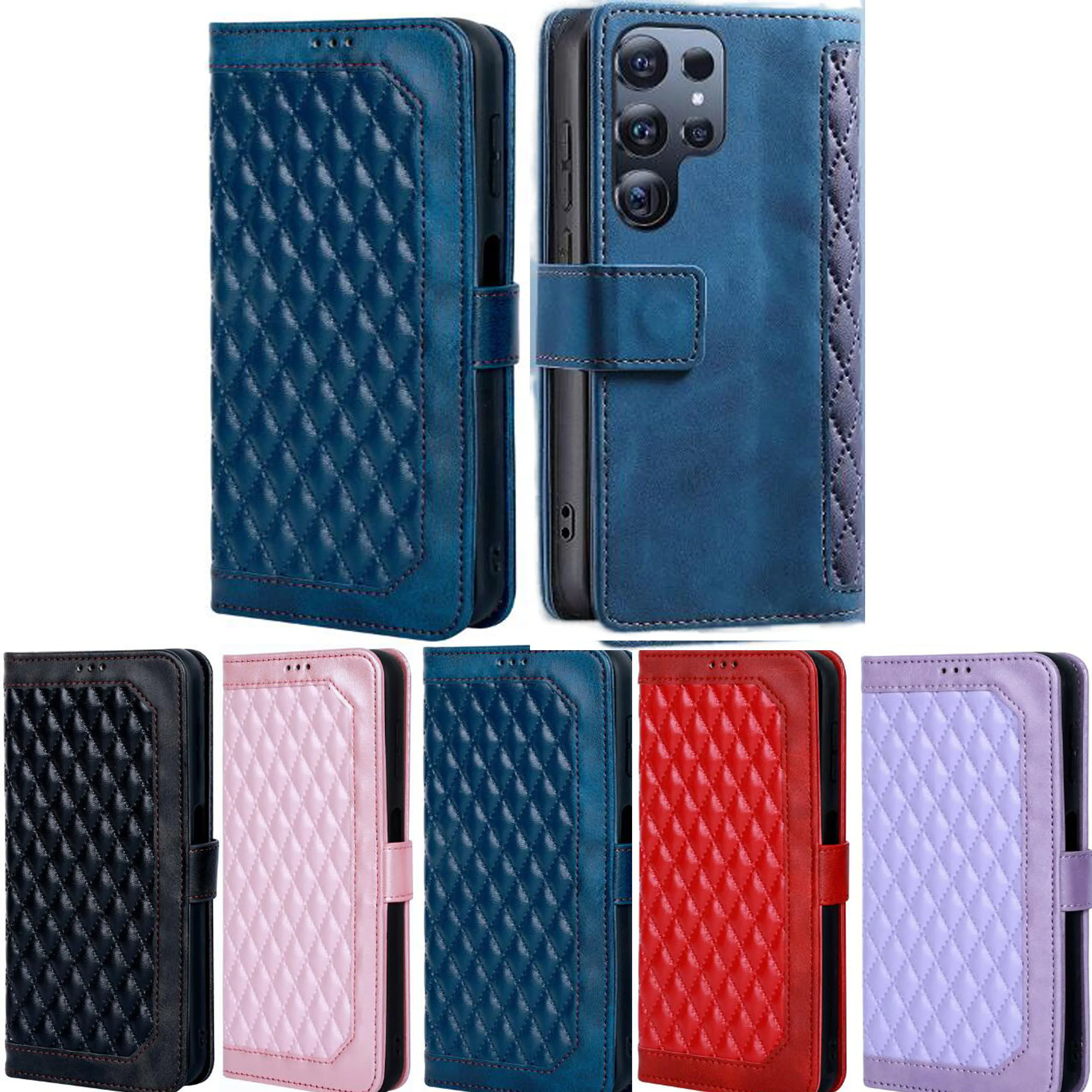 Porta Carte Di Credito Portafoglio Flip Case Per Samsung Galaxy S24 Ultra S24 S23 Ultra Plus S23 Fe A71 A72 A73 Xcover 7 S22 S21 Cover In Pelle