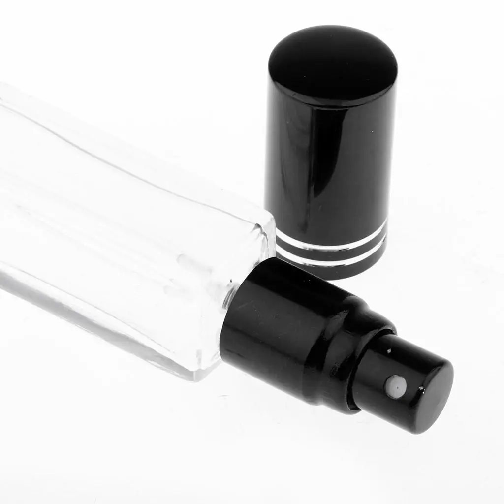 5X 5x 8ml Refillable Perfume Atomizer Empty Spray Bottle Black Cap With