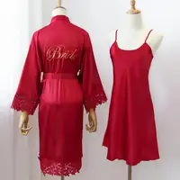 Sexy Women Home Dressing Gown Intimate Lingerie Lace Bride Wedding Robe Set Nightwear Casual Sleepwear Kimono Bathrobe Gown - Image 6