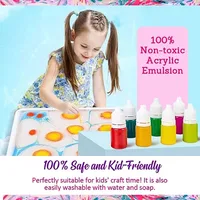 6ml Water Marbling Paint Kit Water Art Paint Set With Sketch Paper Arts Crafts For Girl Boy Creative Activities 6 Color 1